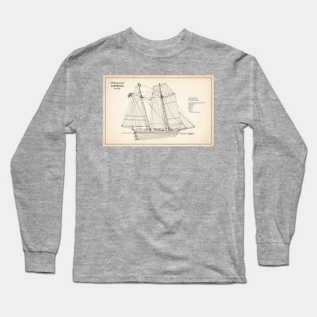 United States Revenue Cutter Louisiana - SD Long Sleeve T-Shirt by SPJE Illustration Photography